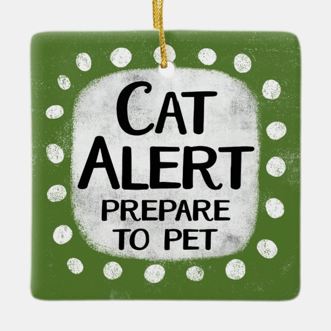 Ornamento de Alerta de Cat (Frente)