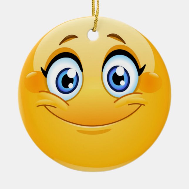 Ornamento de Amizade de Rosto Feliz Sorria (Frente)