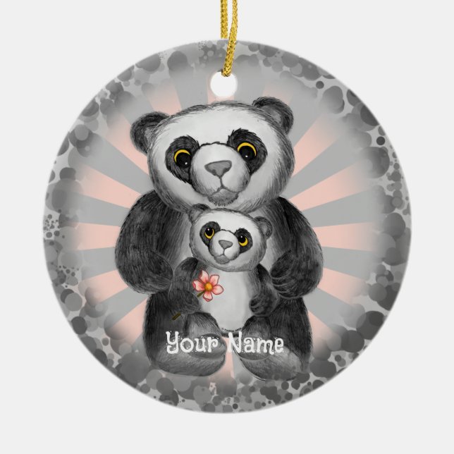 ornamento de Amor de Urso Panda (Frente)