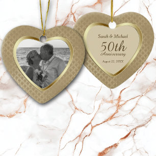 Ornamento de Aniversário do Ouro de Padrão Elegant