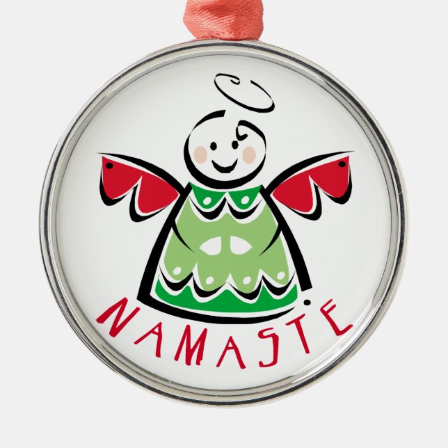 Ornamento de Anjo de Namaste de Feriado (Frente)