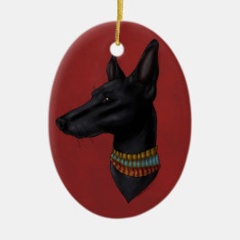 Ornamento de Anubis do vermelho carmesim