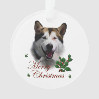 Ornamento de Arte de Natal do Alaska Malamute
