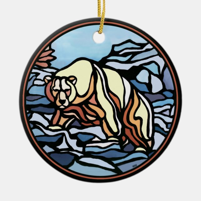 Ornamento de Arte Ursa Desdecoração Personalizada  (Frente)