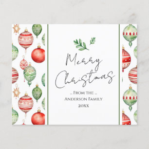 Ornamento de Árvore de Aquarela de Natal com Merry