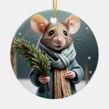 Ornamento de Árvore de Natal Casal de Mouse Invern