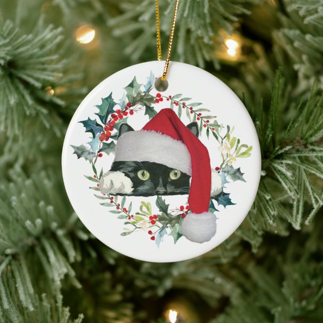 Ornamento de árvore de natal de gato-de-Natal (Árvore)