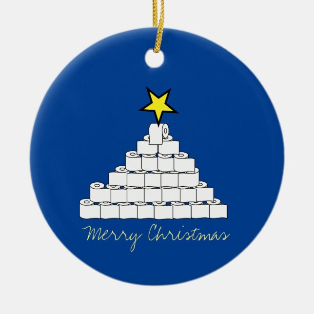 Ornamento de Árvore de Natal de Papel Sanitário (Frente)
