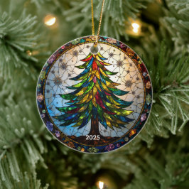 Ornamento de Árvore de Natal de Vidro abstrato