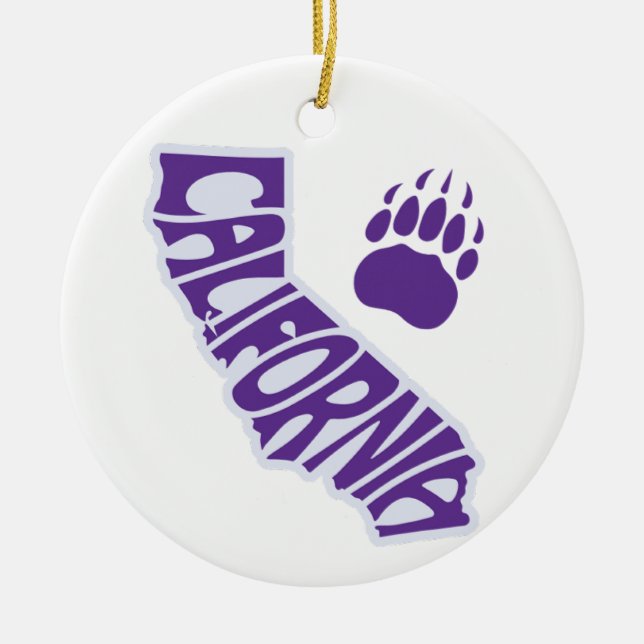 Ornamento de Árvore de Natal do Estado da Califórn (Frente)