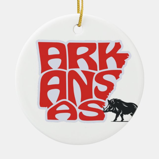 Ornamento de Árvore de Natal do Estado do Arkansas (Frente)