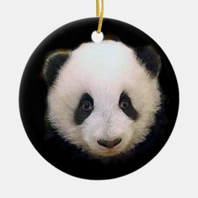 Ornamento de Árvore de Natal Panda (Frente)
