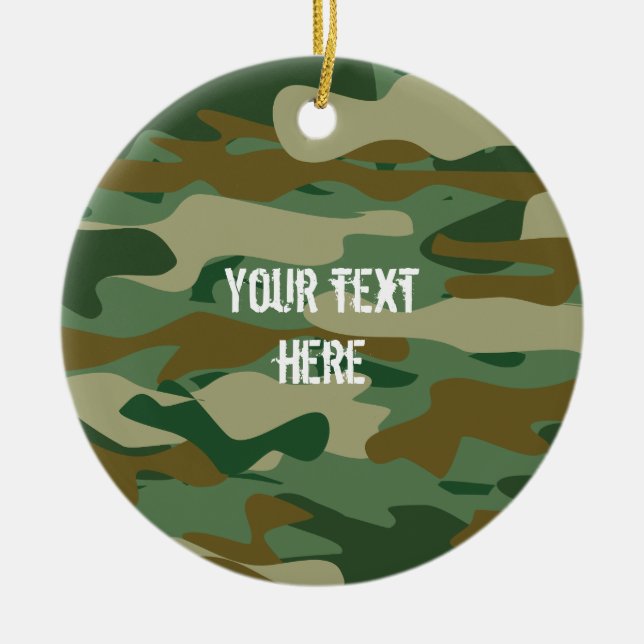 Ornamento de árvore de Natal personalizado do camo (Frente)