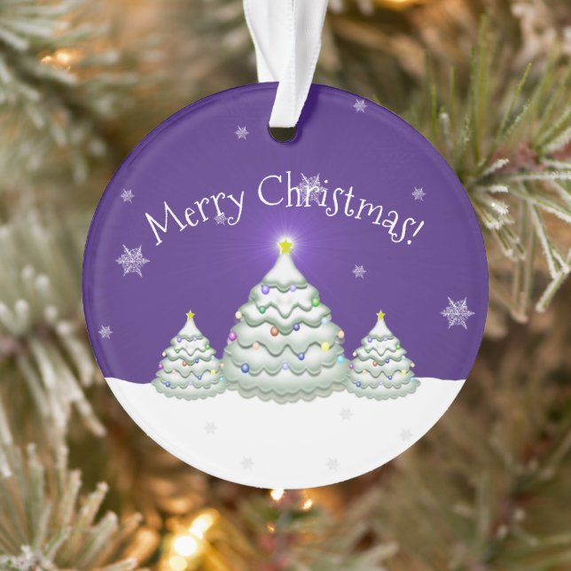 Ornamento de Árvore de Natal Roxo Snowy (Árvore)