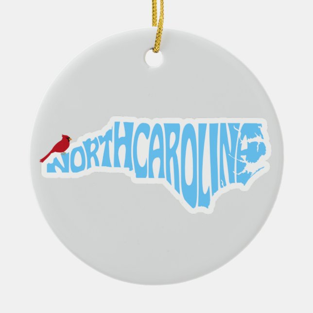 Ornamento de Árvore Estadual de Natal da Carolina  (Frente)