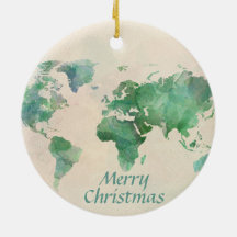 Ornamento de Árvores de Natal do Mapa Mundial