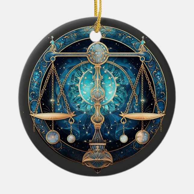 Ornamento de Astrologia Personalizada por Libra Zo (Frente)