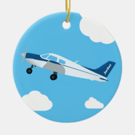 Ornamento de Avião Personalizado Azul