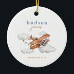 Ornamento de Avião Vintage Personalizado<br><div class="desc">Ornamento do avião pronto para ser personalizado por você!</div>