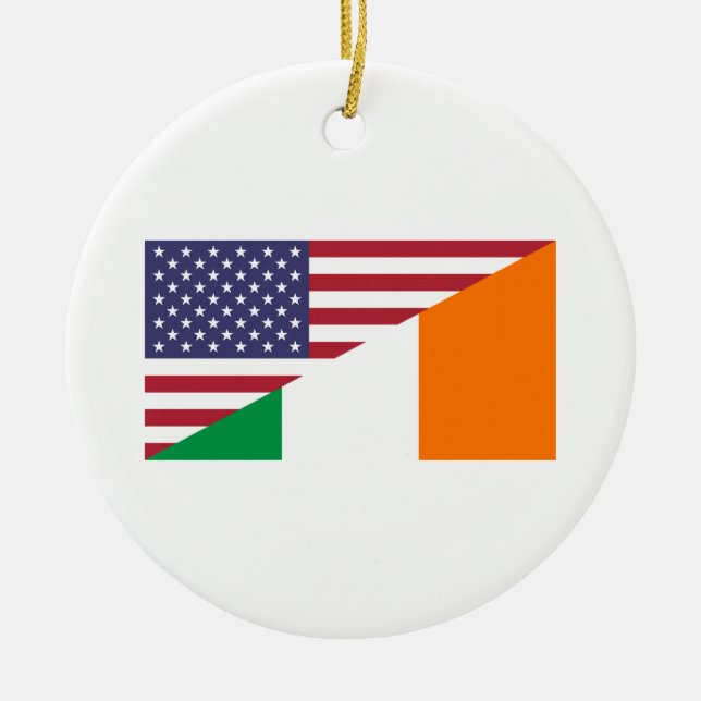 Ornamento de Bandeira do Orgulho Irlandês dos EUA  (Frente)