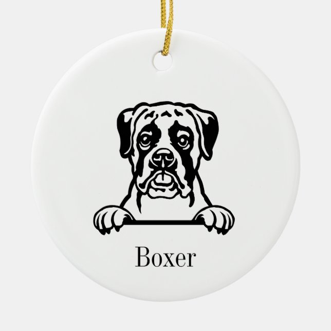 ornamento de cão Boxer (Frente)