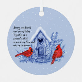 Ornamento de Cardinais e Flocos de Neve