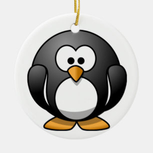 Ornamento de Cartoon de Pinguim Gordo