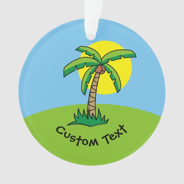 Ornamento de Cartoon Palm Tree (Frente)