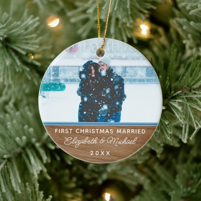 ornamento de casamento clássico de madeira falsa 1 (Árvore)