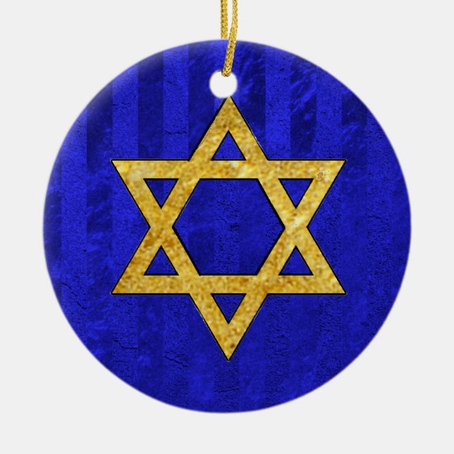 Ornamento De Cerâmica חֲנֻכָּה de Chanukah Hanukkah (Frente)