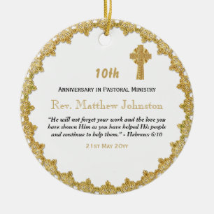 Ornamento De Cerâmica 10ª Ordenação - Escritura Personalizada do Aniv
