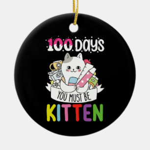 Ornamento De Cerâmica 100 Dias Você Deve Ser Gatinho da Escola