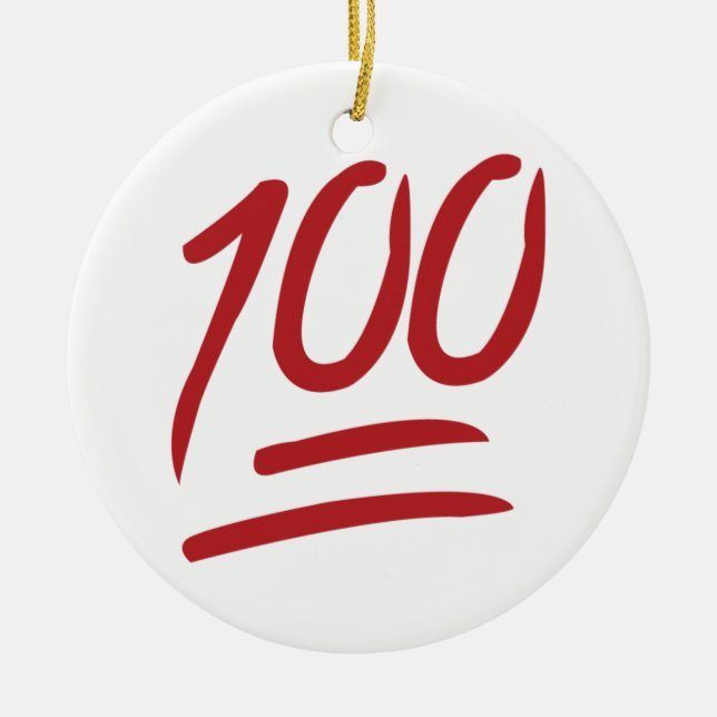 Ornamento De Cerâmica 100 - Emoji (Frente)