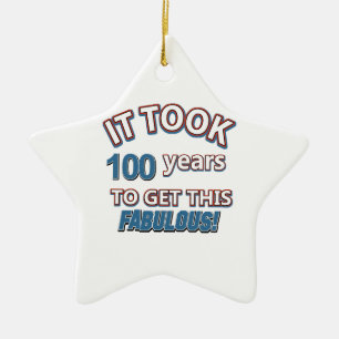 Ornamento De Cerâmica 100th design do aniversário do ano