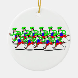 Ornamento De Cerâmica 11 senhores Leaping