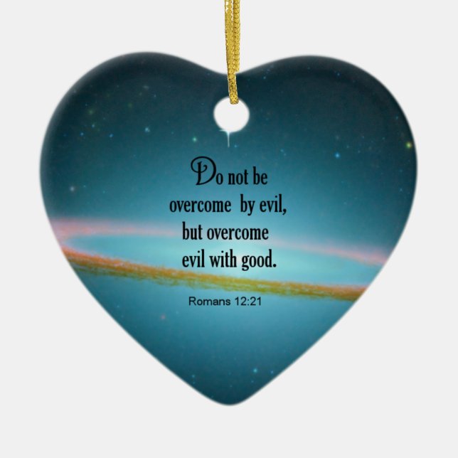 Ornamento De Cerâmica 12:21 dos romanos (Frente)