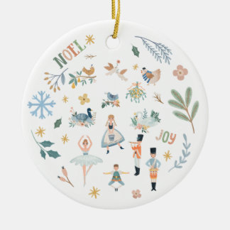 Ornamento De Cerâmica 12 dias da família tradicional de férias de Natal