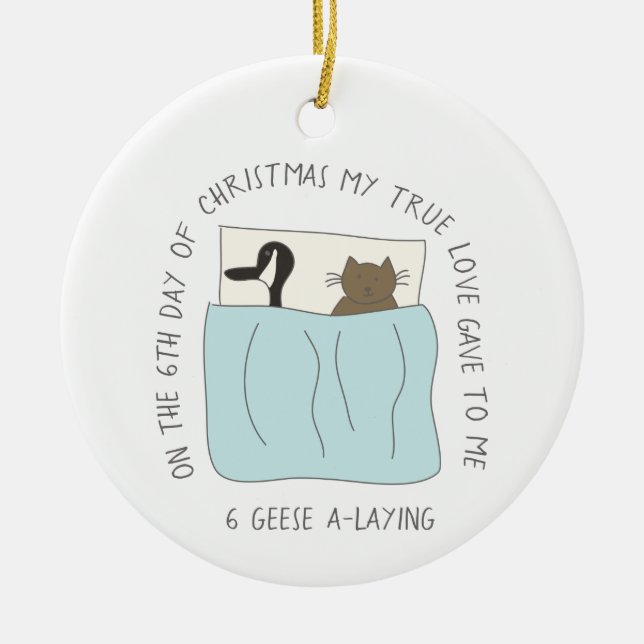 Ornamento De Cerâmica 12 dias da foto deColocação do gato de Catmas 6 (Frente)