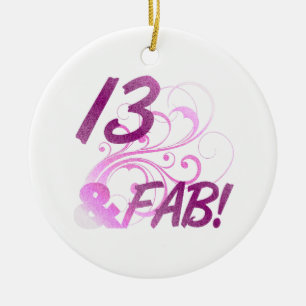 Ornamento De Cerâmica 13 e aniversário fabuloso