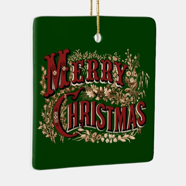 Ornamento De Cerâmica 1876 Feliz Natal Dupla-Lado (Direito )