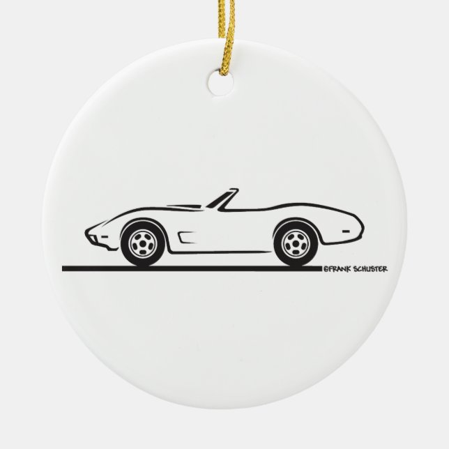 Ornamento De Cerâmica 1974 - 1977 Corvette Convertível (Frente)