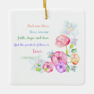 Ornamento De Cerâmica 1 corintianos 13:13 Bíblia de amor Verso