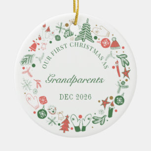 Ornamento De Cerâmica 1rua de Natal como Avós