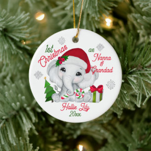 Ornamento De Cerâmica 1rua De Natal Como Avós Elefante Bonito