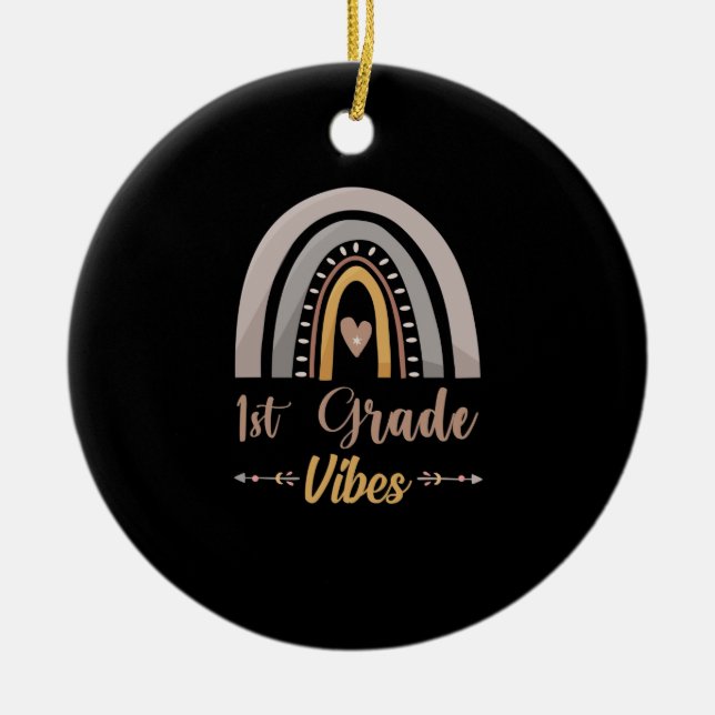 Ornamento De Cerâmica 1rua Grau Vibes Arco-Íris Primeiro Grau Volta à Es (Frente)