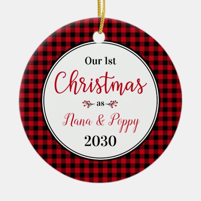 Ornamento De Cerâmica 1rua Natal Nana Poppy Foto (Frente)