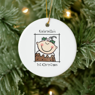 Ornamento De Cerâmica 1rua personalizada de rosto de tonto claro