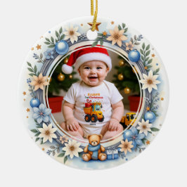 Ornamento De Cerâmica 1st Christmas 2 sided, Twinkle & Cheer