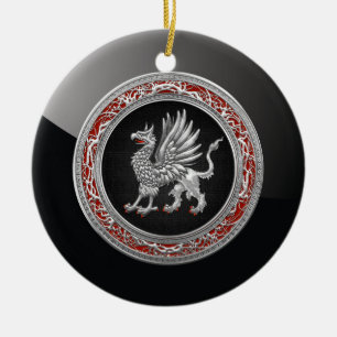 Ornamento De Cerâmica [200] Silver Griffin Sagrado