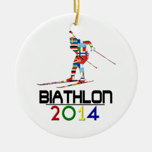 Ornamento De Cerâmica 2014: Biathlon
